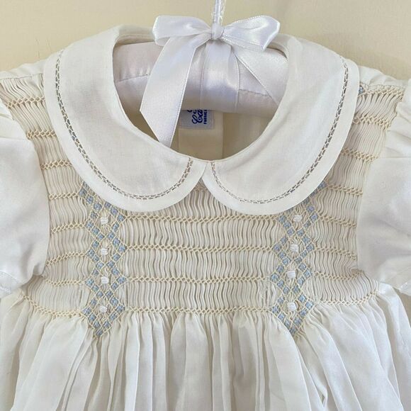 Pili Carrera Smocked Smocked White Romper 18 Months - Picture 3 of 9